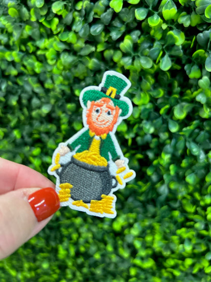 St. Patrick’s Day Leprechaun Patch | Pot of Gold Irish Iron-On Patch