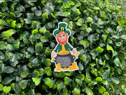 St. Patrick’s Day Leprechaun Patch | Pot of Gold Irish Iron-On Patch