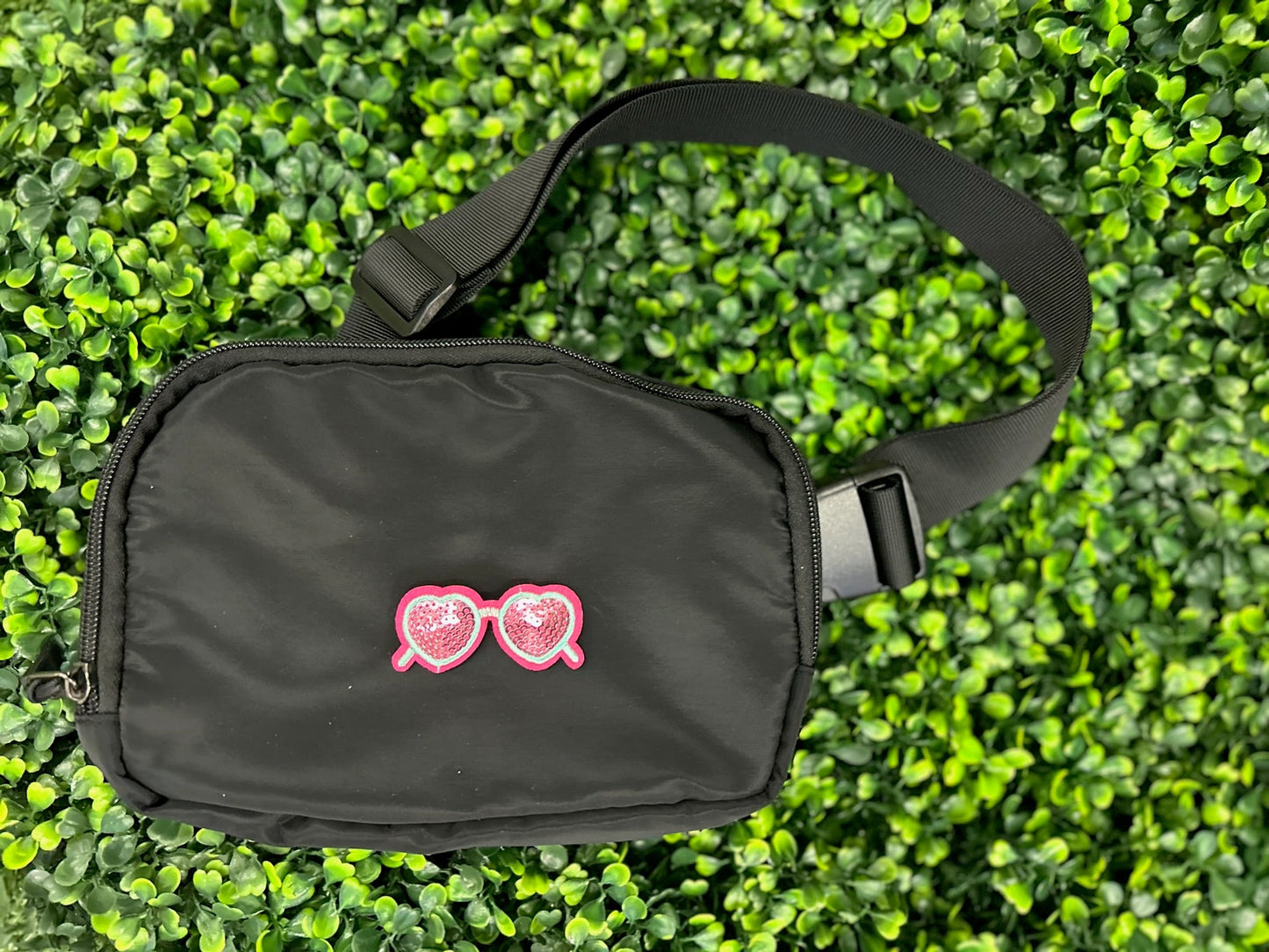 Sequin Heart Sunglasses Embroidered Patch