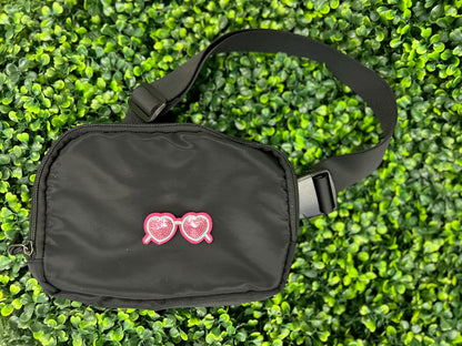 Sequin Heart Sunglasses Embroidered Patch