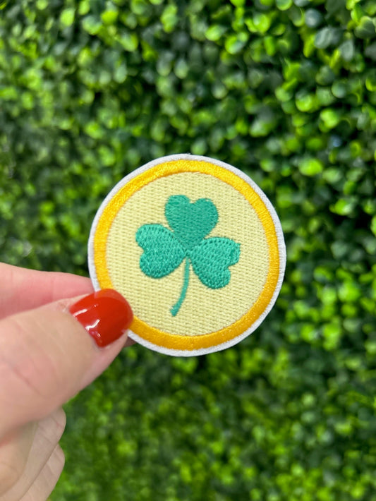 Shamrock Coin Circle Embroidered Patch