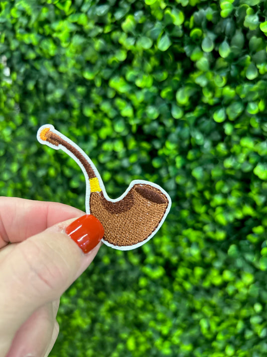 Brown Pipe Embroidered Patch