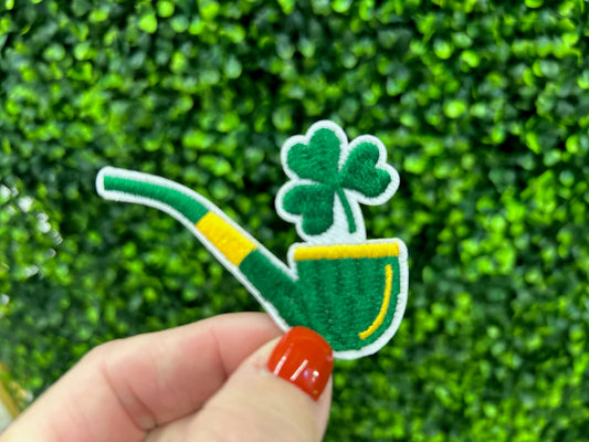 Shamrock Pipe Embroidered Patch