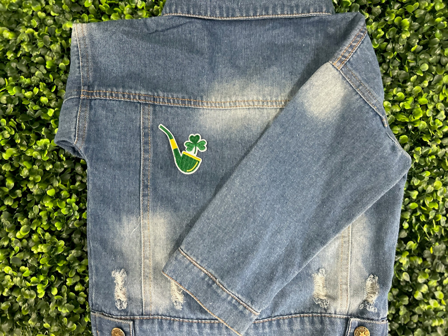 Shamrock Pipe Embroidered Patch
