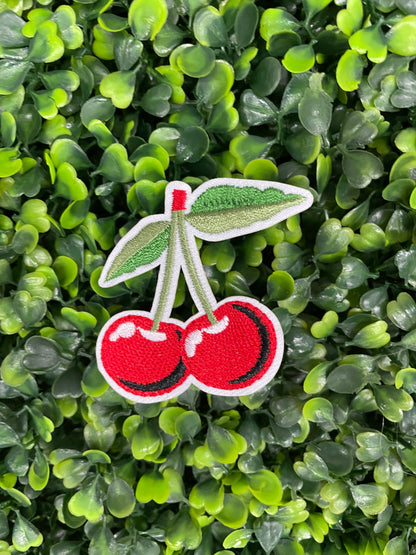 Double Cherry Embroidered Patch
