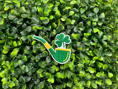 Shamrock Pipe Embroidered Patch