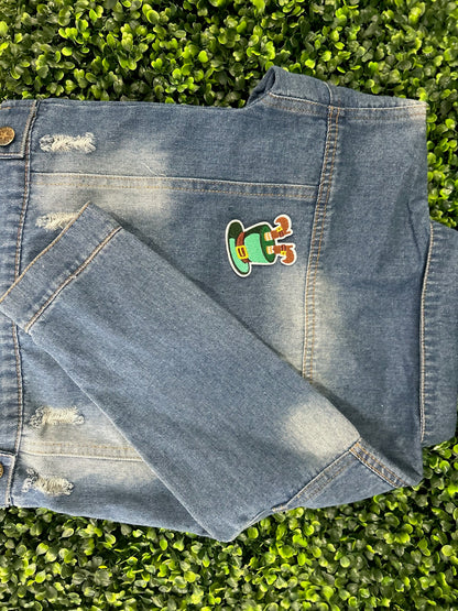 Leprechaun Legs in Hat Embroidered Patch