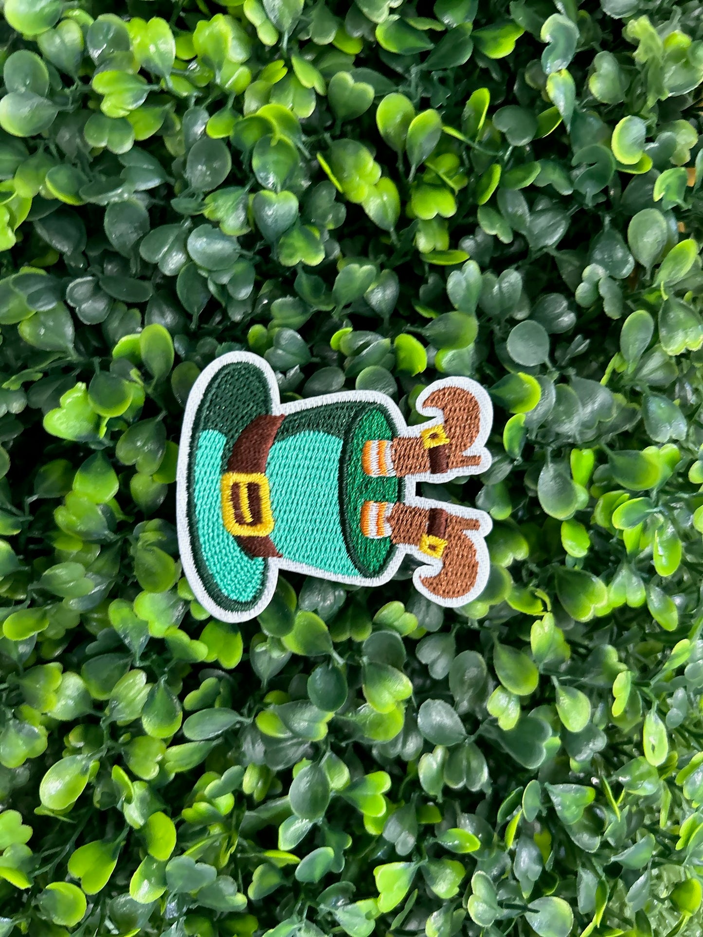 Leprechaun Legs in Hat Embroidered Patch