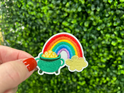 Rainbow and Pot of Gold Embroidered Patch