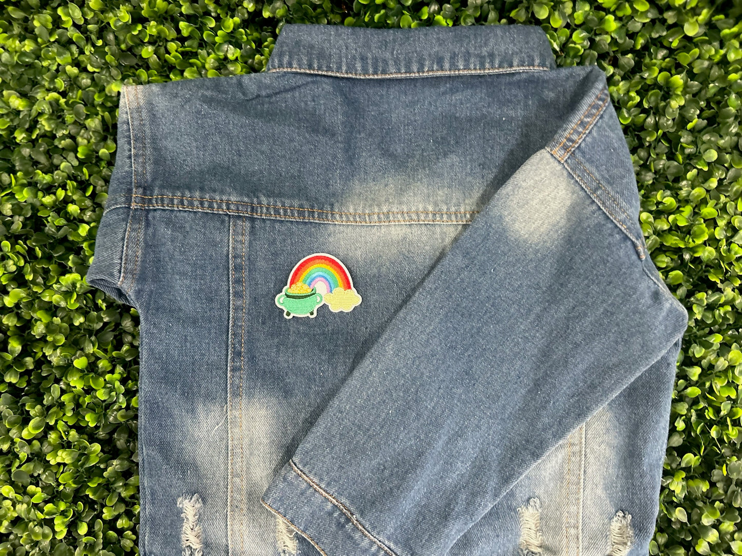 Rainbow and Pot of Gold Embroidered Patch