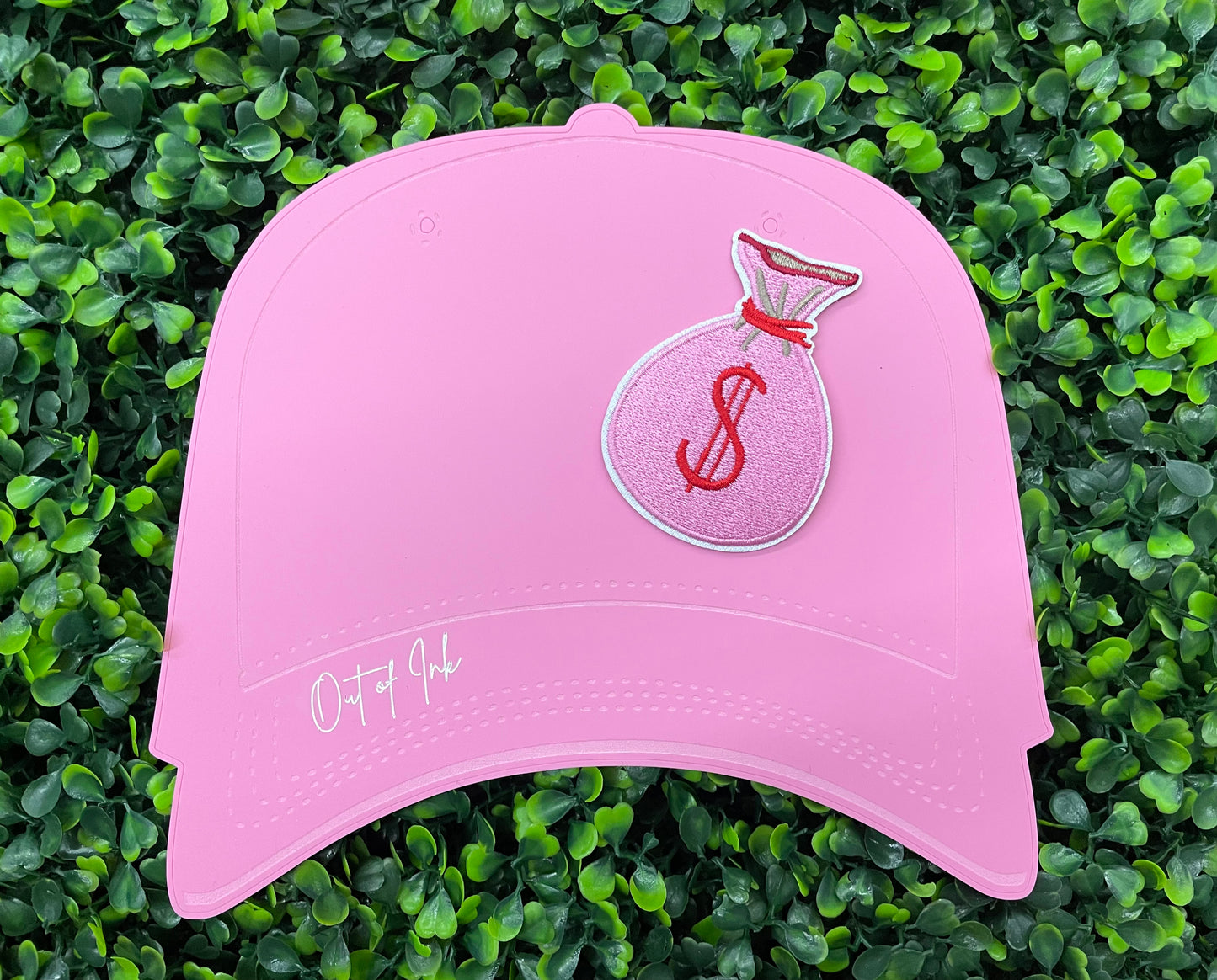 Pink $ Money Bag Embroidered Patch