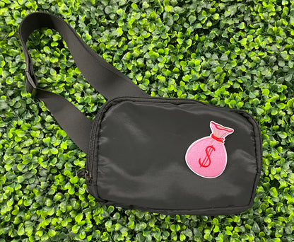 Pink $ Money Bag Embroidered Patch