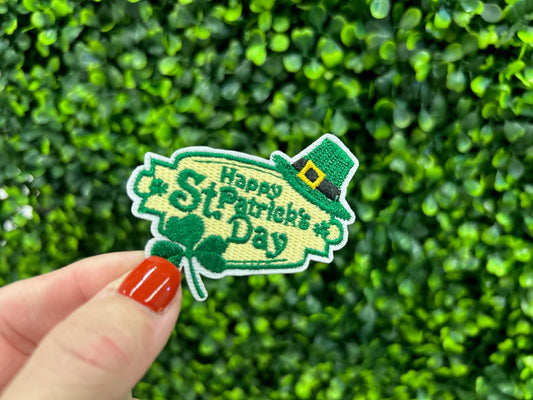 Happy St Patrick’s Day Sign Embroidered Patch