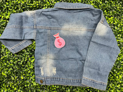 Pink $ Money Bag Embroidered Patch