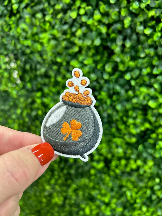 Shamrock Pot of Gold Embroidered Patch