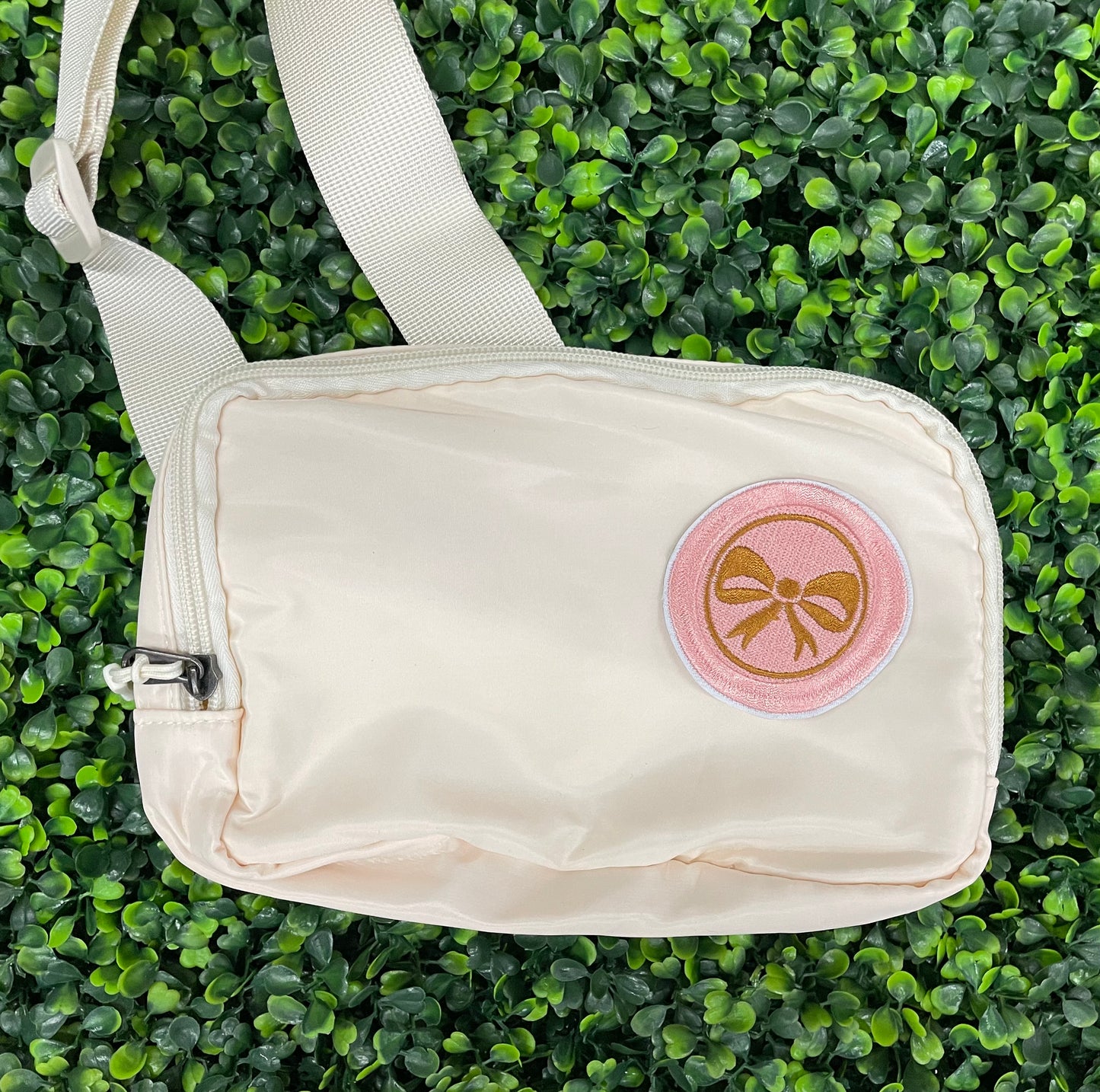 Gold Bow Circle Patch
