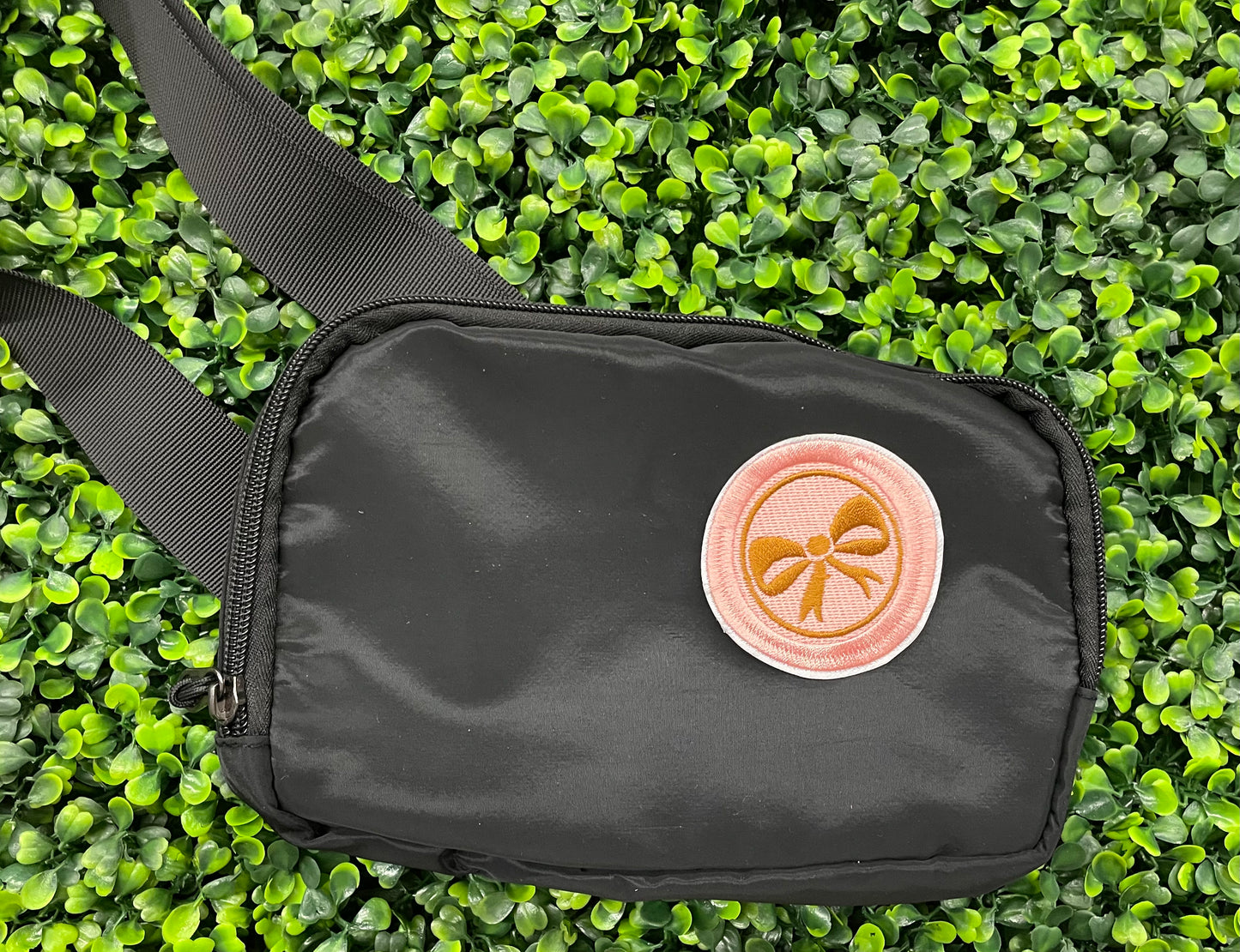 Gold Bow Circle Patch