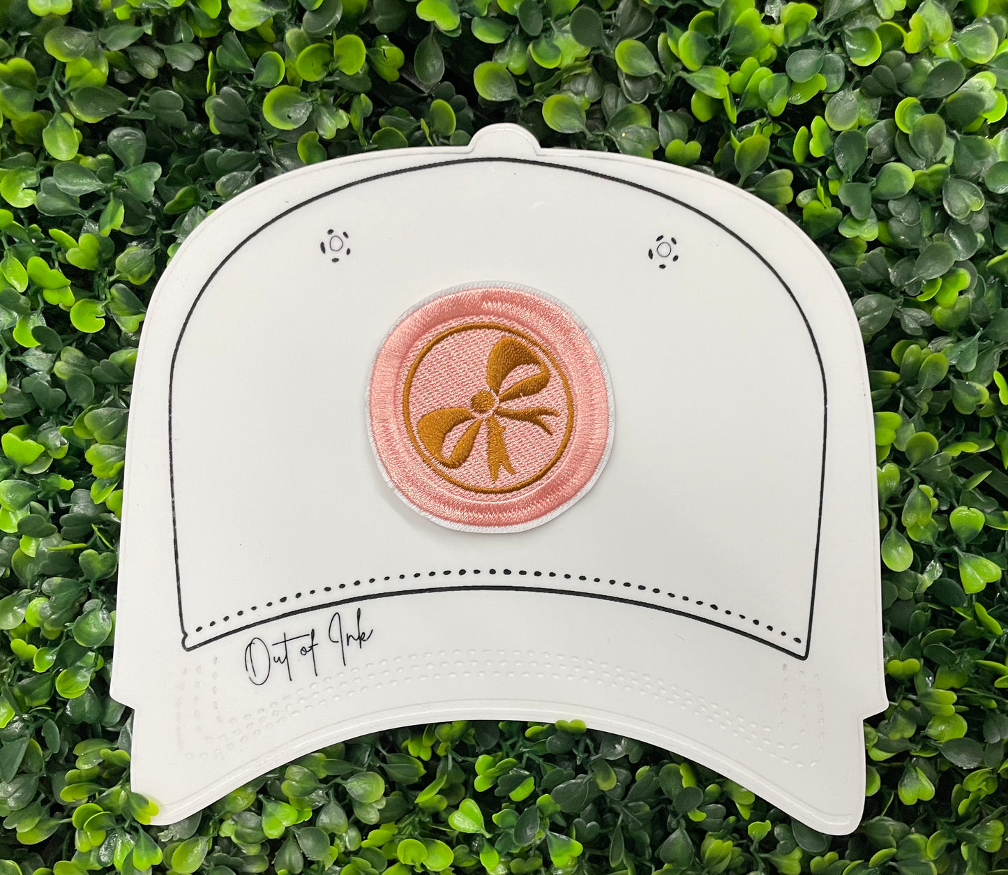 Gold Bow Circle Patch