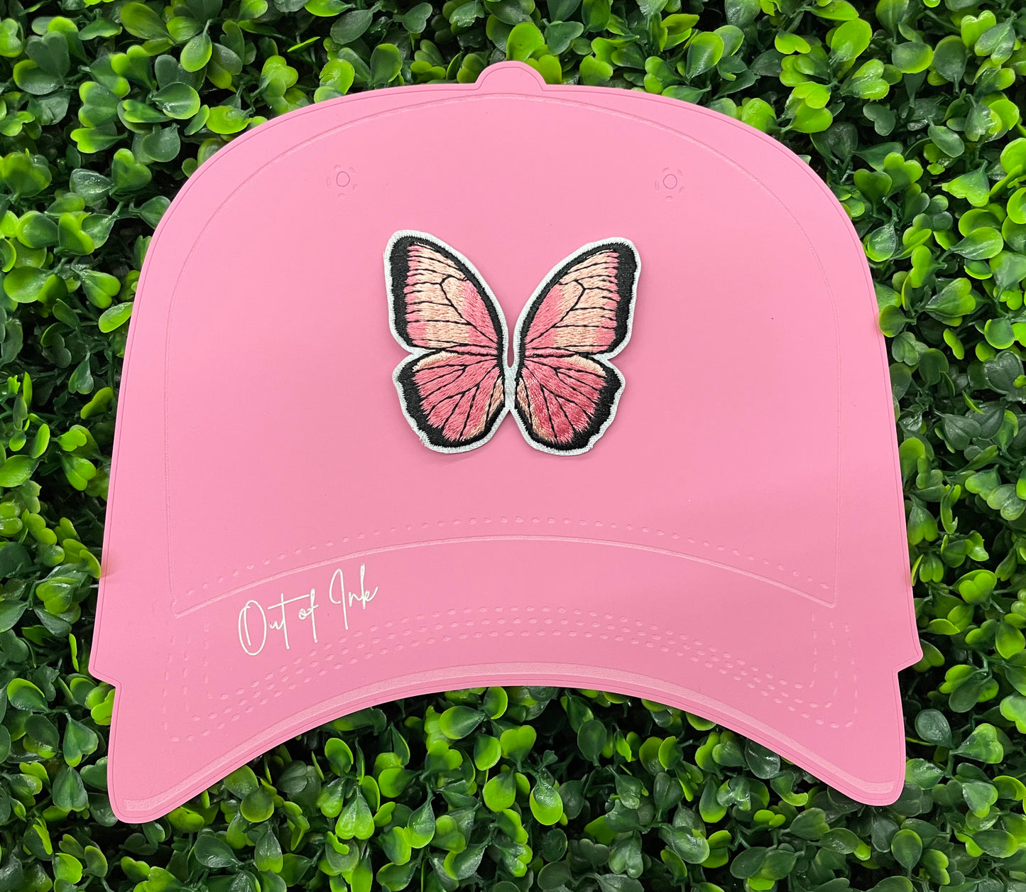 Pink Butterfly Embroidered Patch