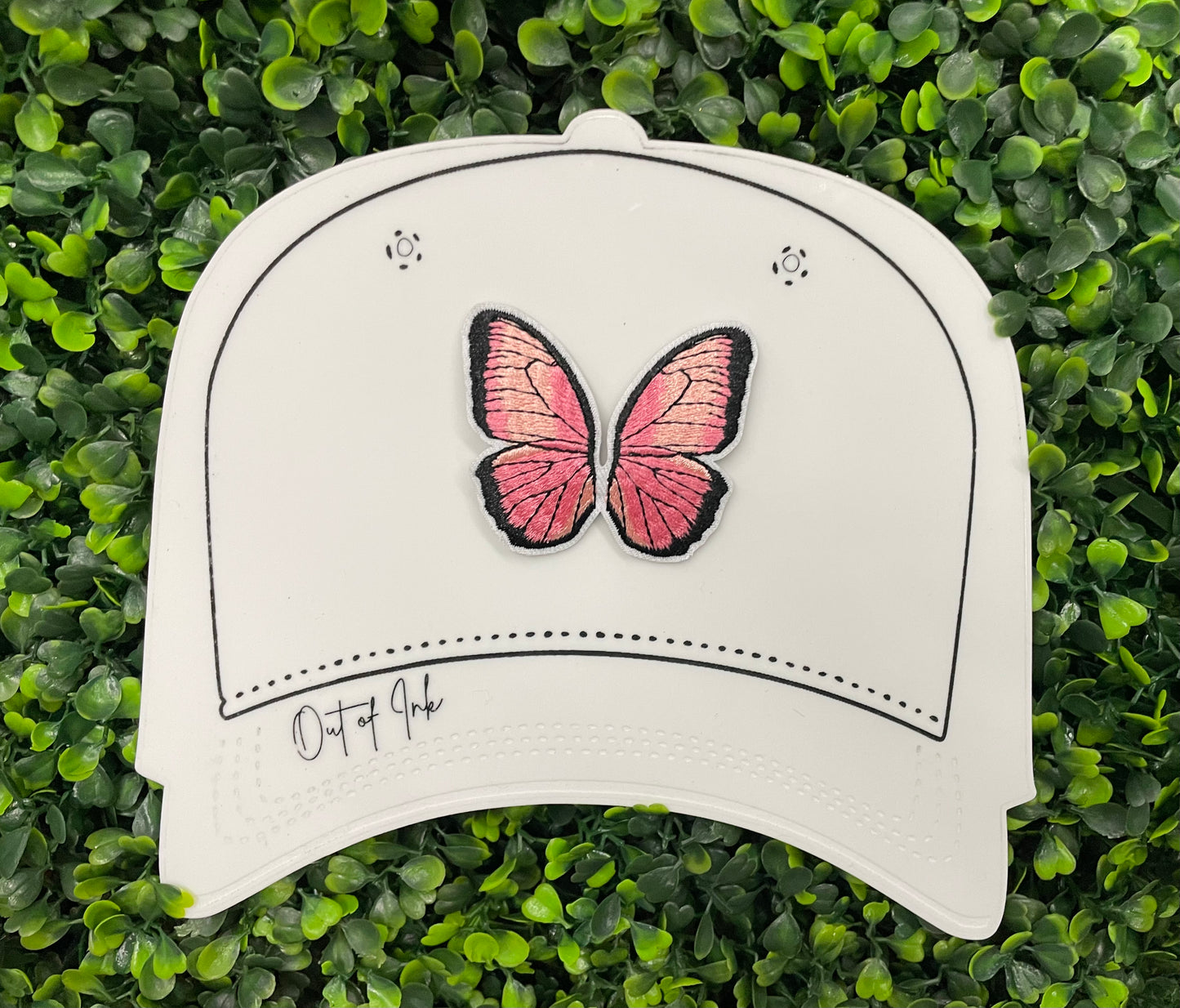 Pink Butterfly Embroidered Patch