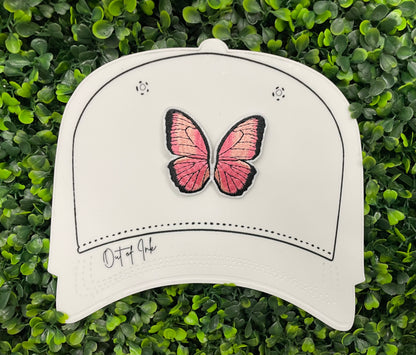 Pink Butterfly Embroidered Patch