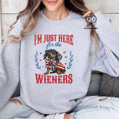 I'm Just Here for the Wiener Dogs Fourth of July Sweatshirt