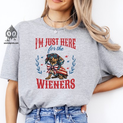 'I'm Just Here for the Wiener Dogs' Fourth of July T-Shirt