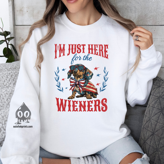 I'm Just Here for the Wiener Dogs Fourth of July Sweatshirt