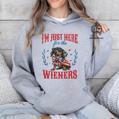 'I'm Just Here for the Wiener Dogs' Fourth of July Hoodie