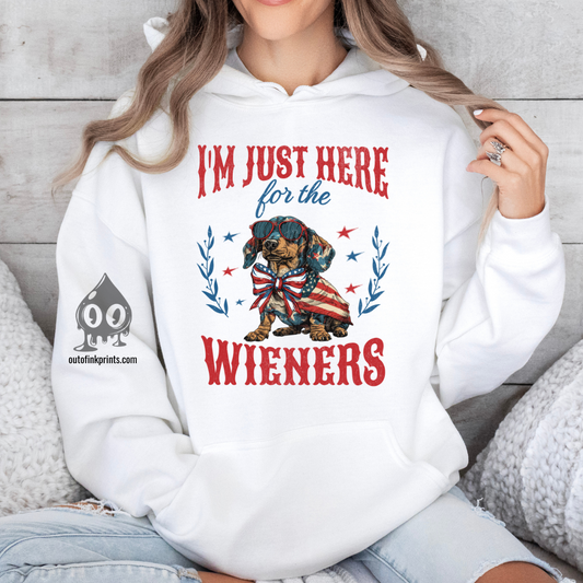 'I'm Just Here for the Wiener Dogs' Fourth of July Hoodie