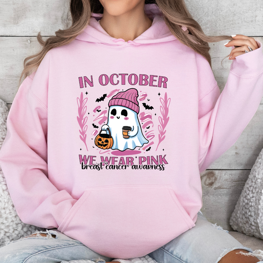 'In October We Wear Pink' Gost Beanie Hoodie