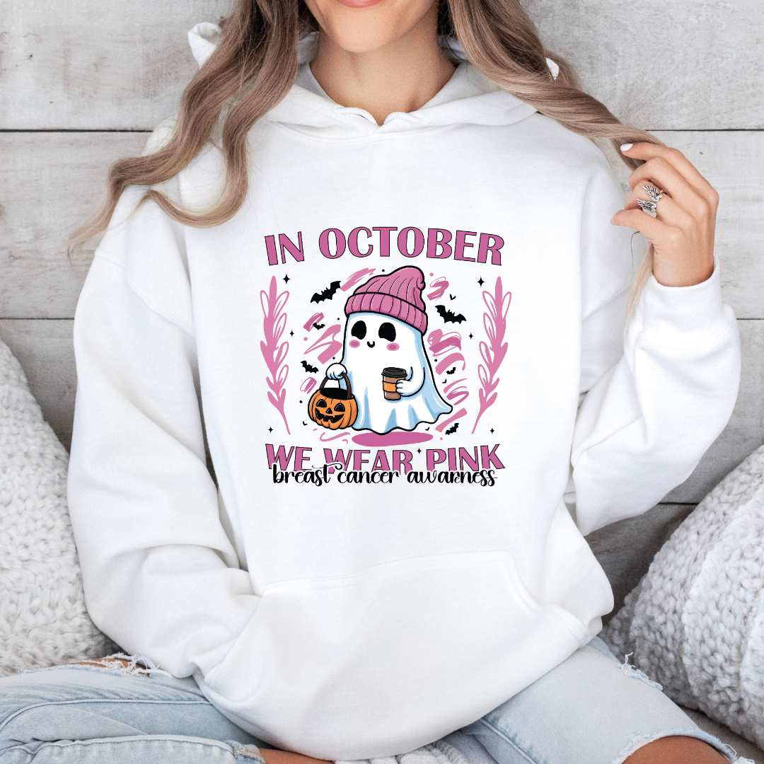 'In October We Wear Pink' Gost Beanie Hoodie