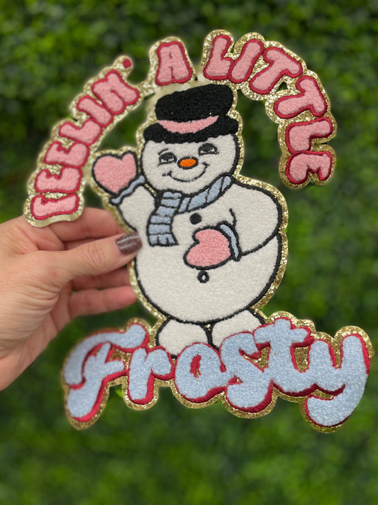 Feeling a Little Frosty Glitter Chenille Patch