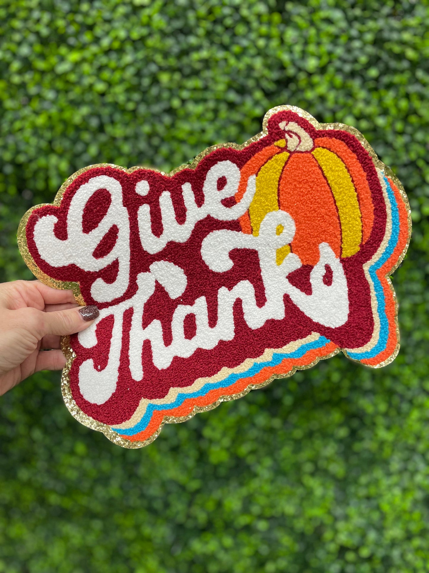 Give Thanks Chenille Patch