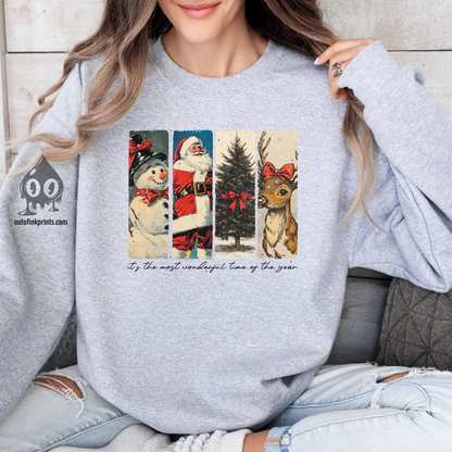 Most Wonderful Time of the Year Vintage Christmas Sweatshirt