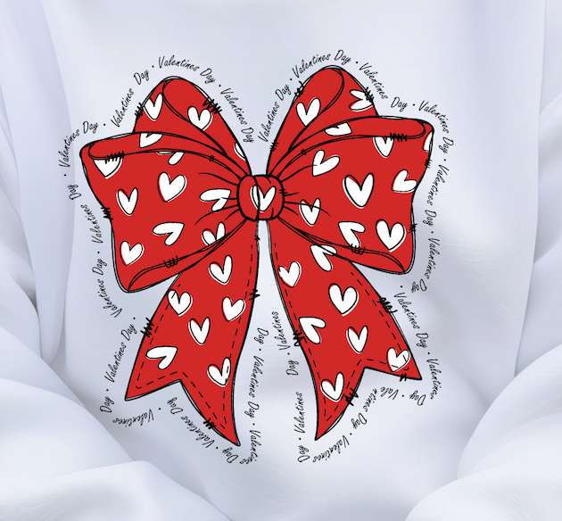 Valentine's Bow Kids Heart Sweatshirt