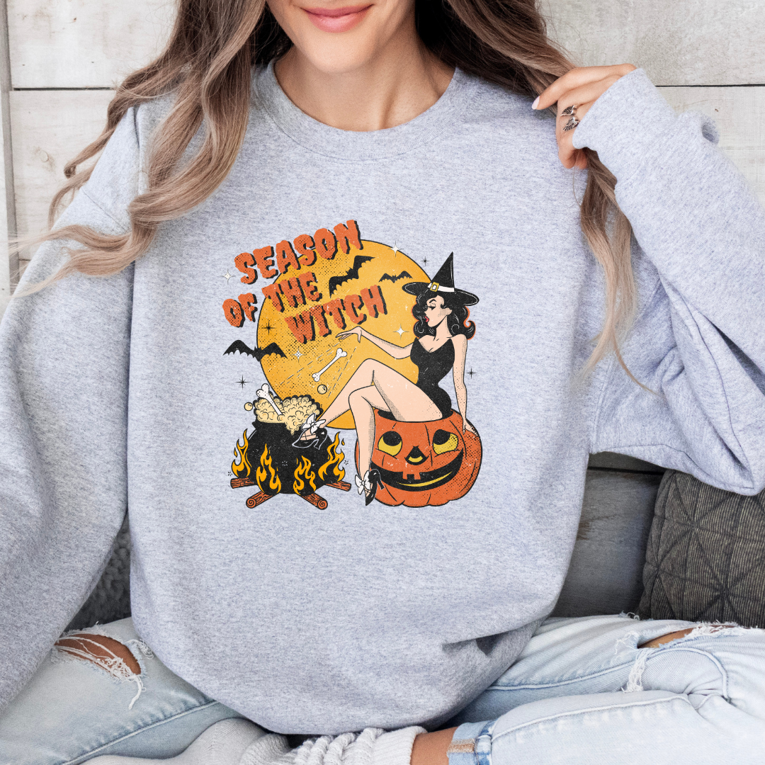 Season of the Witch Sweatshirt – Retro & Spooky Halloween Vibes Sweatshirt