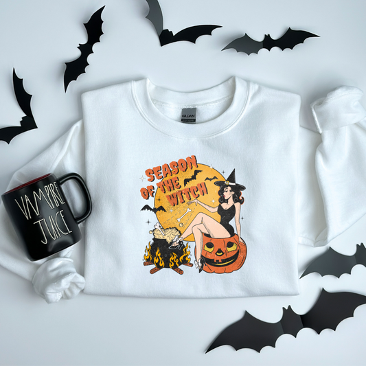 Season of the Witch Sweatshirt – Retro & Spooky Halloween Vibes Sweatshirt