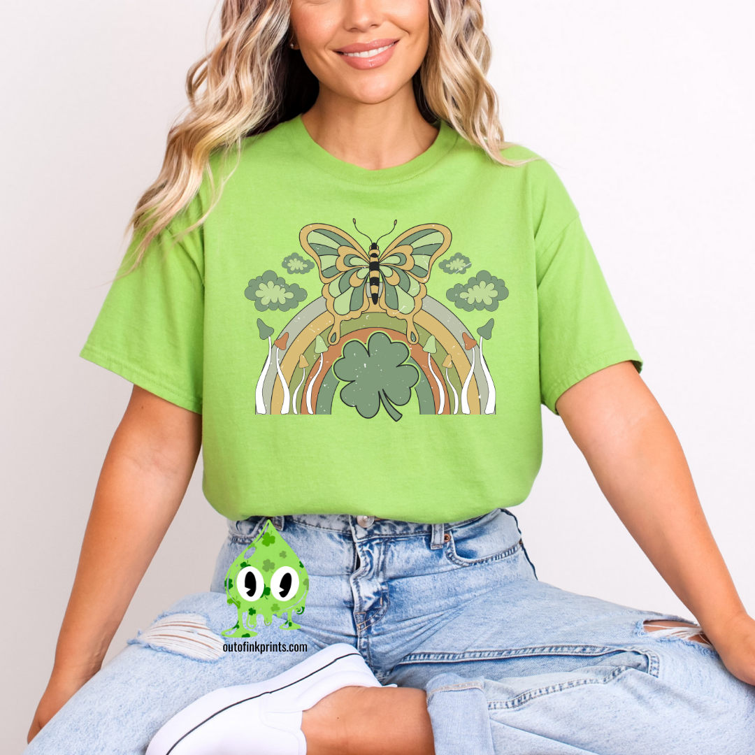 St. Patrick's Butterfly & Rainbow T-shirt