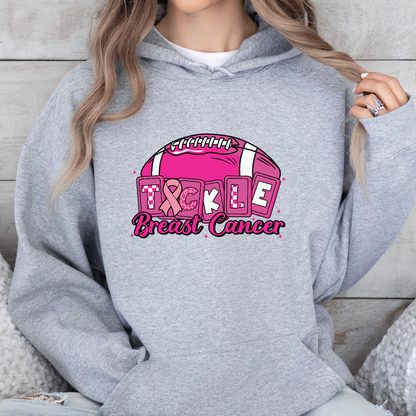 'Tackle Cancer' Football Ribbon Hoodie