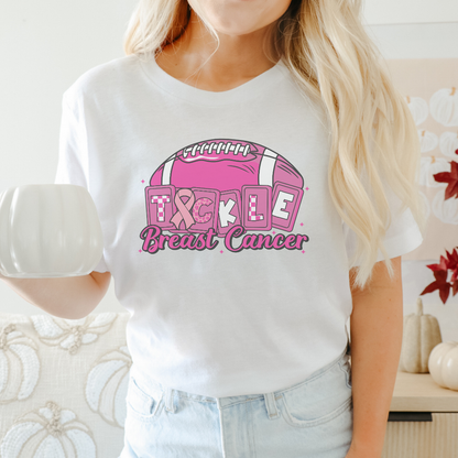 'Tackle Cancer' Football Ribbon T-Shirt