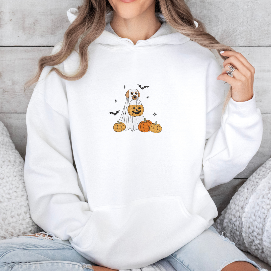 Trick or Treating Ghost Dog Embroidery