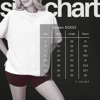 Size Chart for T-Shirt