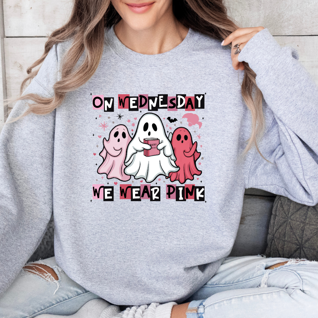 On Wednesdays We Wear Pink Ghosts Sweatshirt