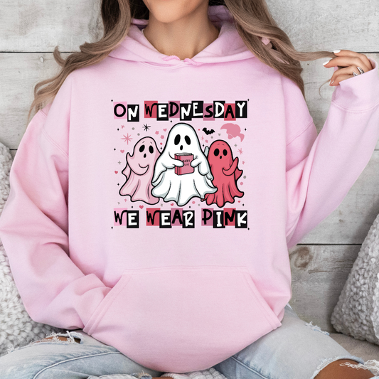 'On Wednesdays We Wear Pink' Ghost Hoodie