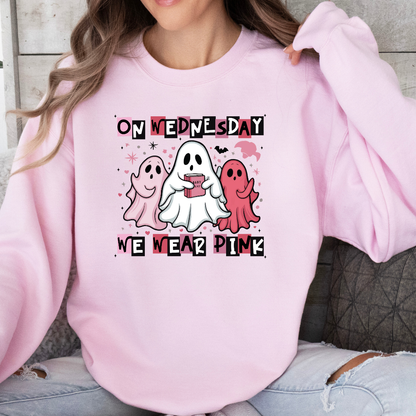 On Wednesdays We Wear Pink Ghosts Sweatshirt