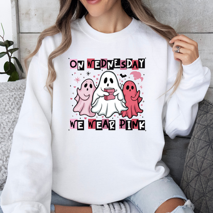 On Wednesdays We Wear Pink Ghosts Sweatshirt