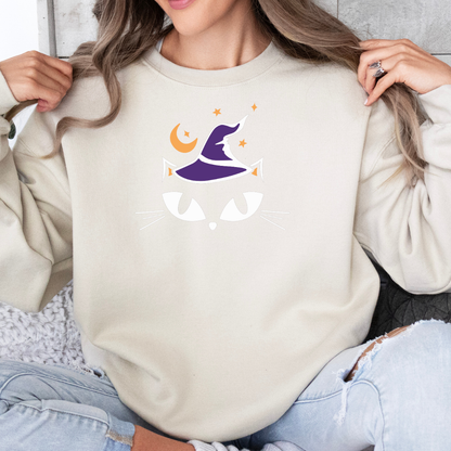 Witchy Cat Halloween Sweatshirt – Mystical & Chic Spooky Style