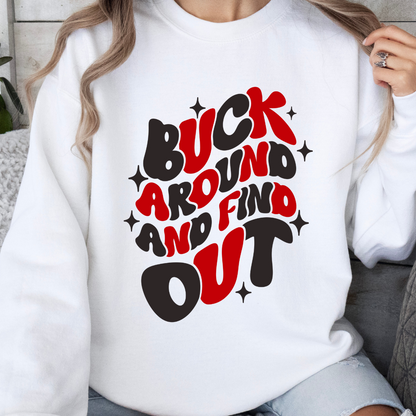 Ohio State "Buck Around and Find Out" Groovy Retro Sweatshirt